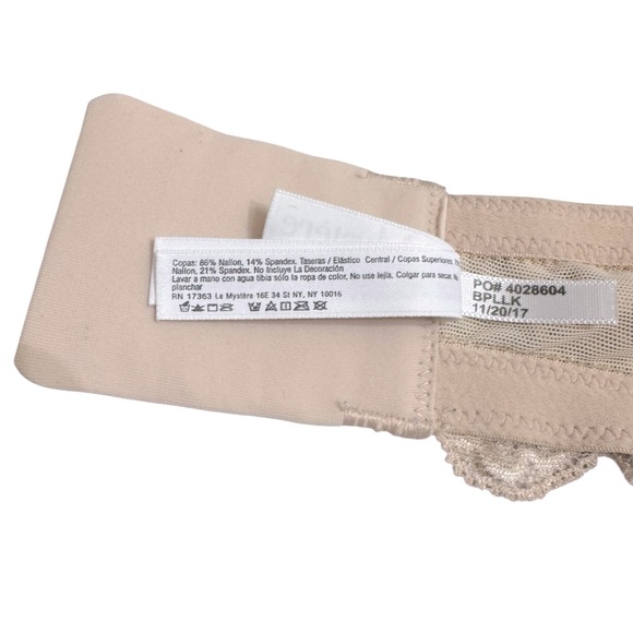 Le Mystere Beige Lace Bra, Size 34DDD/F - Picture 7 of 7